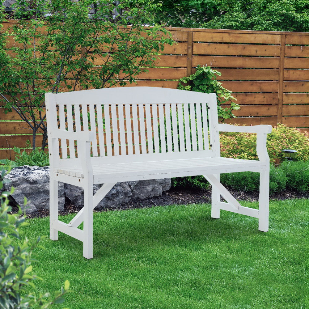 Wooden Garden Bench Chair Natural Outdoor Furniture D√©cor Patio Deck 3 Seater - image9