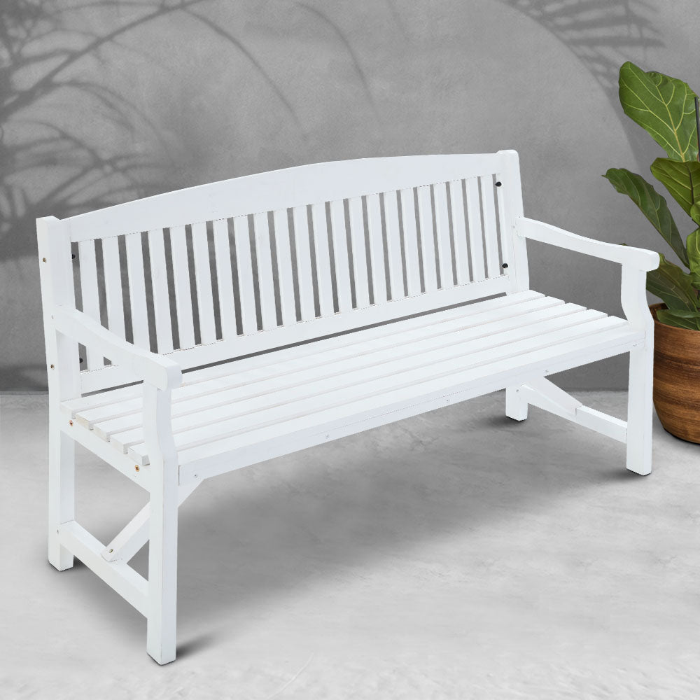 Wooden Garden Bench Chair Natural Outdoor Furniture D√©cor Patio Deck 3 Seater - image7