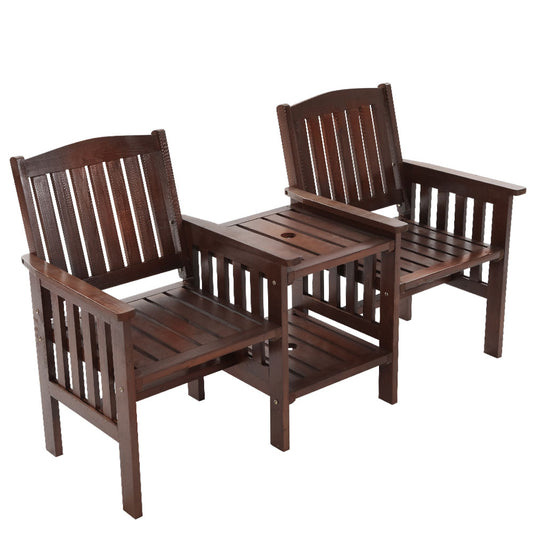 Garden Bench Chair Table Loveseat Wooden Outdoor Furniture Patio Park Charcoal - image1