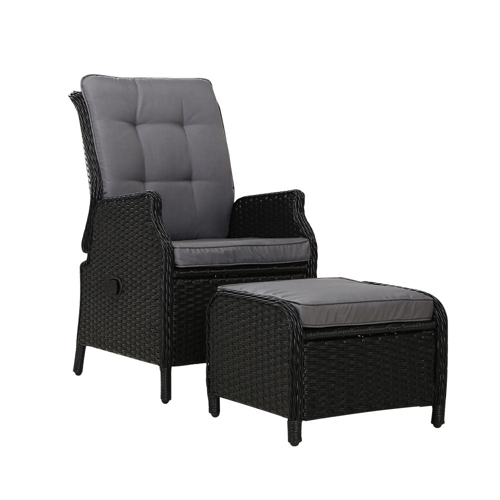 Recliner Chair Sun lounge Setting Outdoor Furniture Patio Wicker Sofa - image1