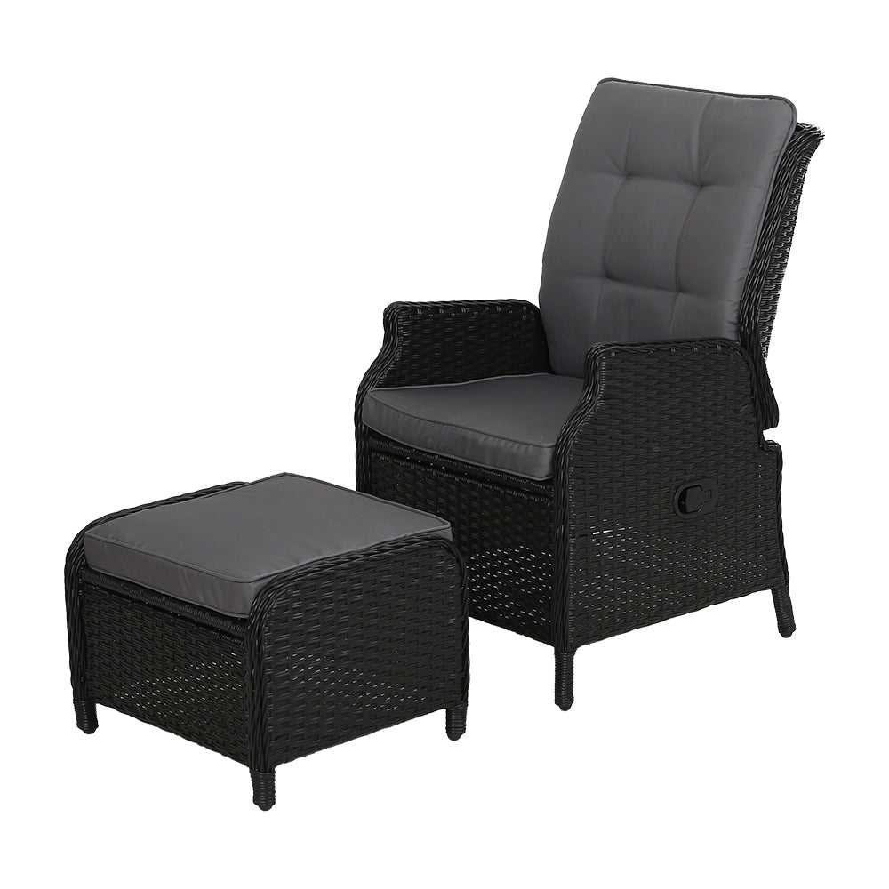 Recliner Chair Sun lounge Setting Outdoor Furniture Patio Wicker Sofa - image1