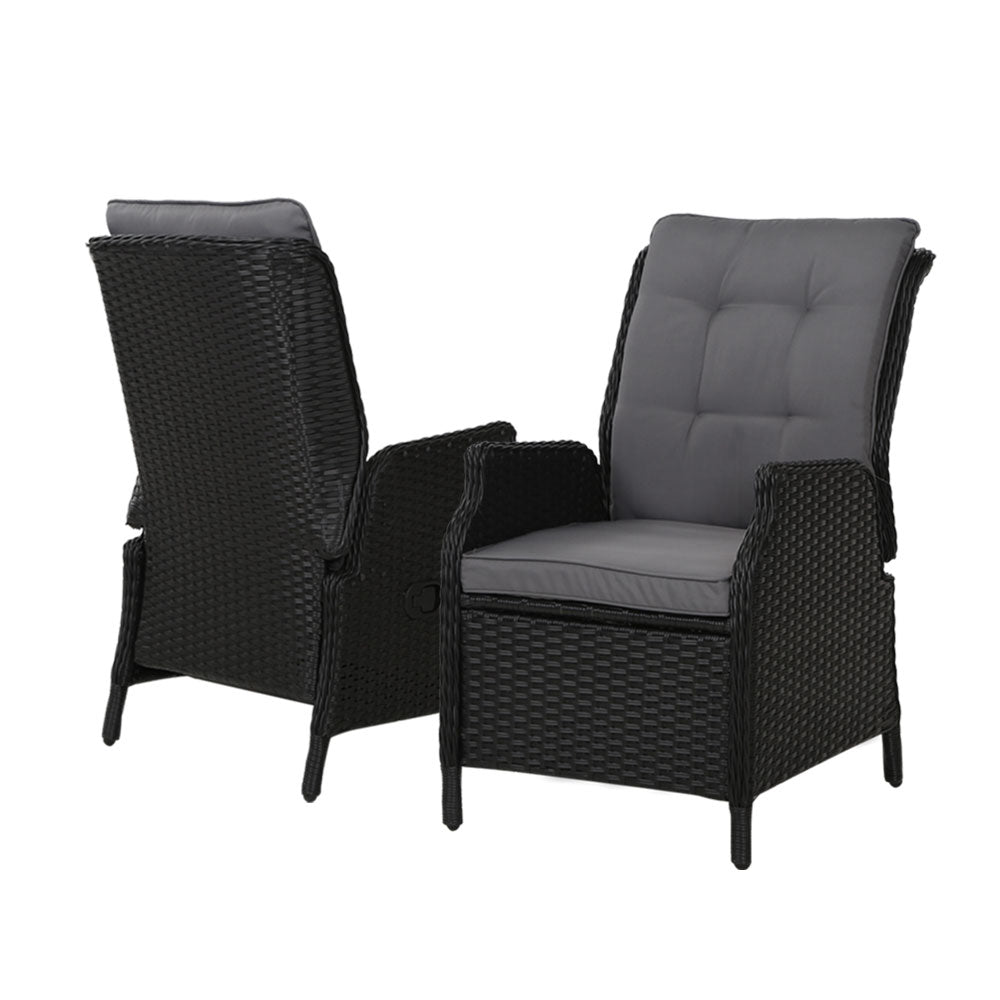 Recliner Chair Sun lounge Setting Outdoor Furniture Patio Wicker Sofa - image3