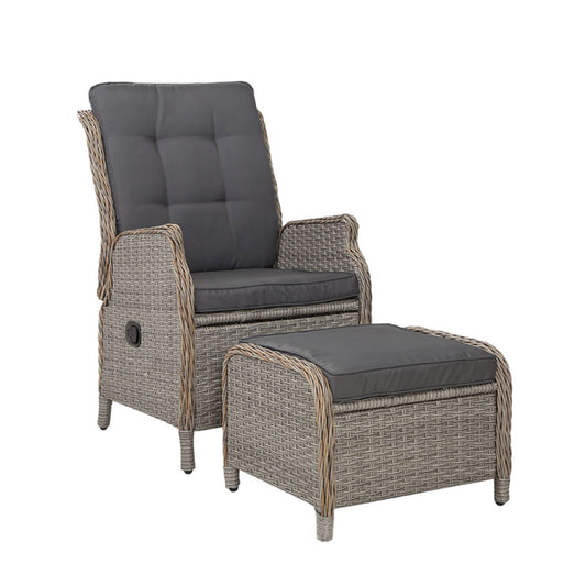 Recliner Chair Sun lounge Outdoor Setting Patio Furniture Wicker Sofa - image1