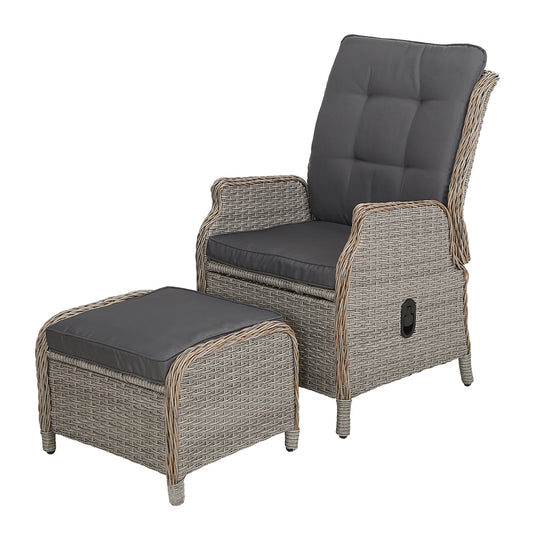 Recliner Chair Sun lounge Outdoor Setting Patio Furniture Wicker Sofa - image1