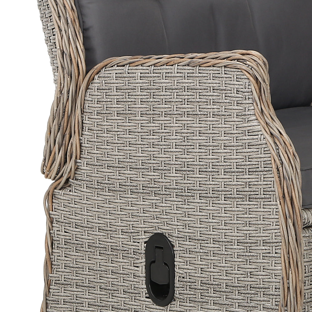 Recliner Chair Sun lounge Outdoor Setting Patio Furniture Wicker Sofa - image5