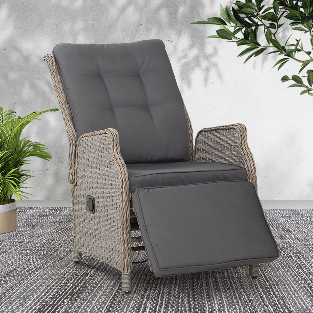 Sun lounge Setting Recliner Chair Outdoor Furniture Patio Wicker Sofa - image7