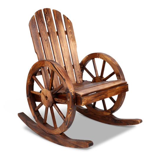 Wagon Wheels Rocking Chair - Brown - image1