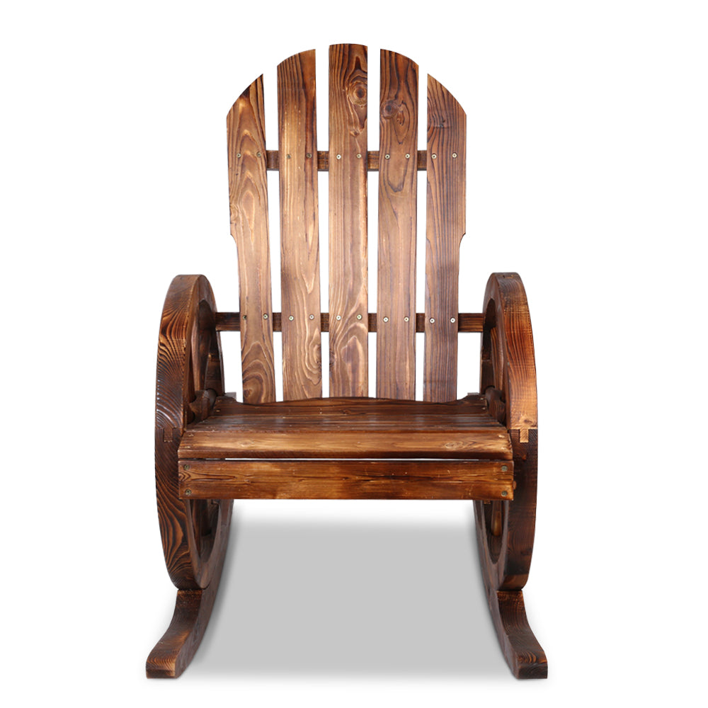 Wagon Wheels Rocking Chair - Brown - image3