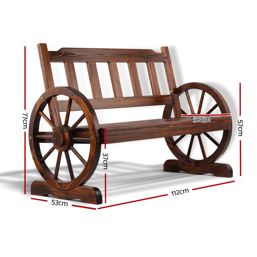 Wooden Wagon Wheel Chair - image2