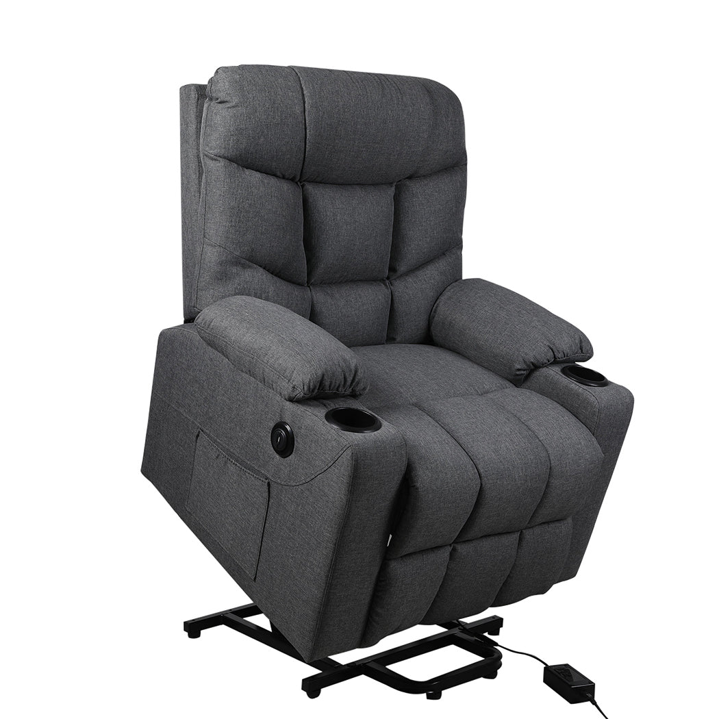 Recliner Chair Electric Lift Chairs Armchair Lounge Fabric Sofa USB Charge - image2