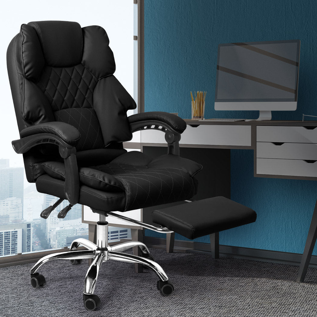 Gaming Chair Office Computer Seat Racing PU Leather Executive Footrest - image7