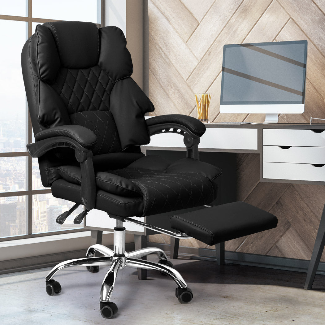 Gaming Chair Office Computer Seat Racing PU Leather Executive Footrest - image8