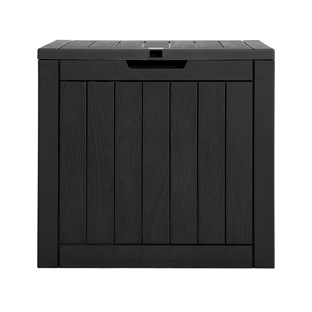 Gardeon Outdoor Storage Box 118L Container Lockable Indoor Garden Toy Tool Shed Black - image3