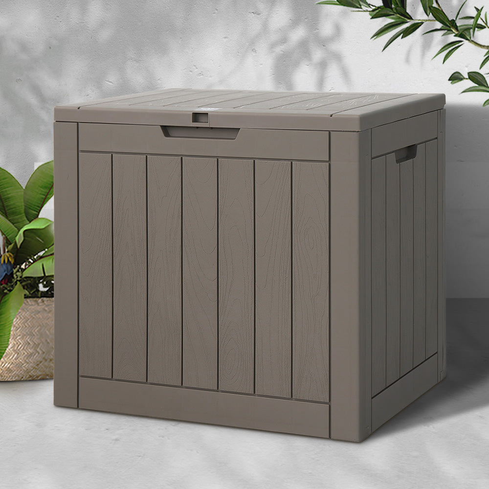 Gardeon Outdoor Storage Box 118L Container Lockable Indoor Garden Toy Tool Shed Grey - image8