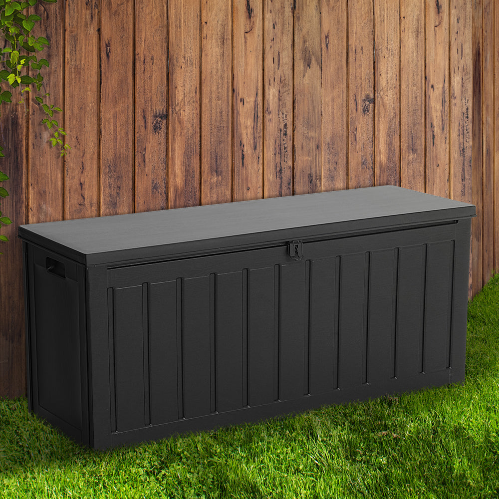 240L Outdoor Storage Box Lockable Bench Seat Garden Deck Toy Tool Sheds - image8