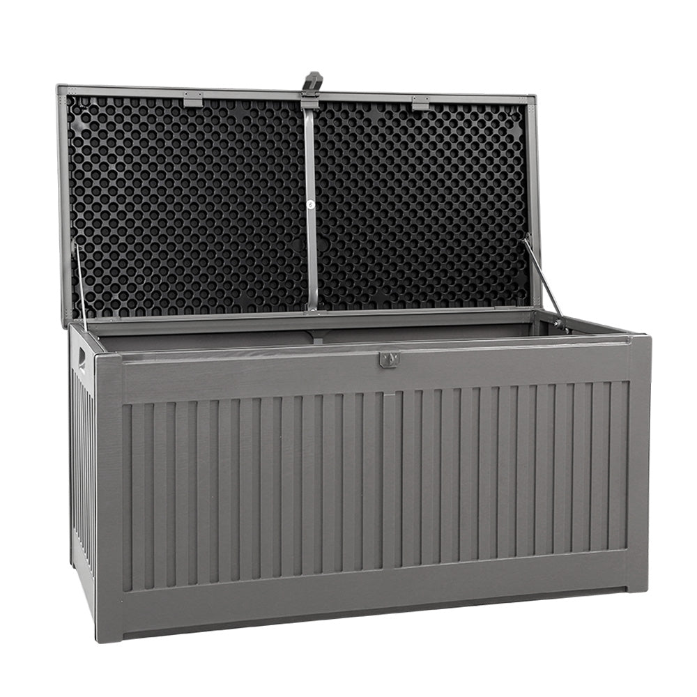 Outdoor Storage Box Container Garden Toy Indoor Tool Chest Sheds 270L Dark Grey - image4