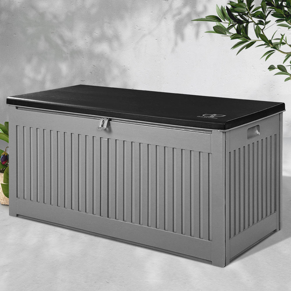 Outdoor Storage Box Container Garden Toy Indoor Tool Chest Sheds 270L Dark Grey - image7