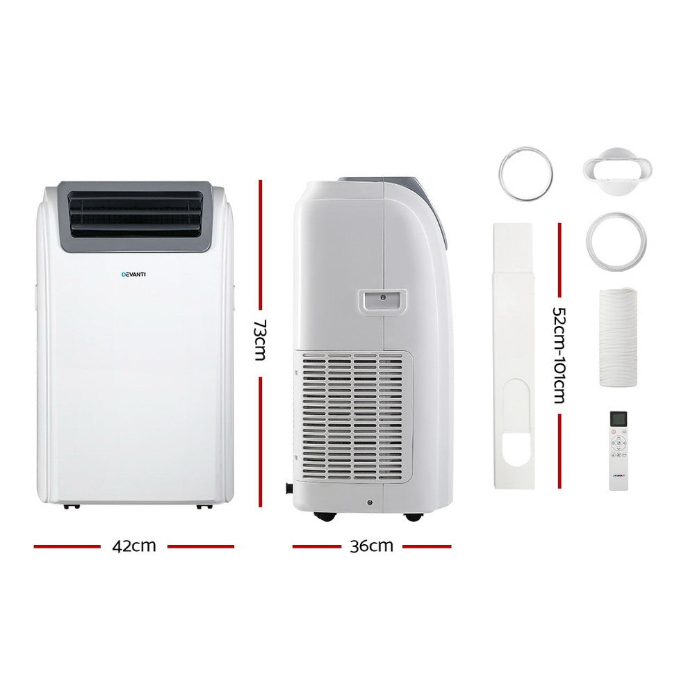 Portable Air Conditioner Cooling Mobile Fan Cooler Dehumidifier Window Kit White 3300W - image2