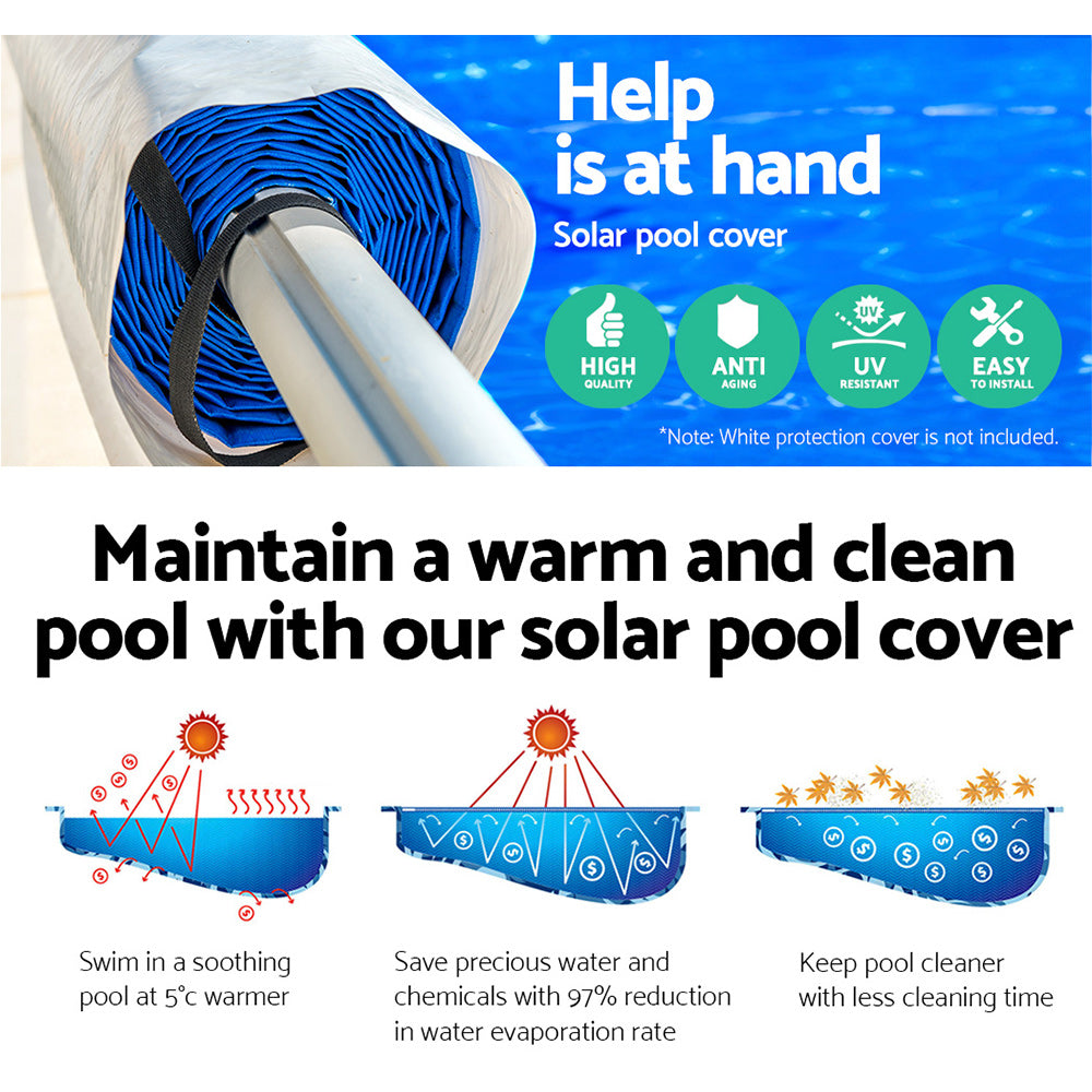 Solar Swimming Pool Cover Blanket Roller Wheel Adjustable 11 x 6.2M - image4