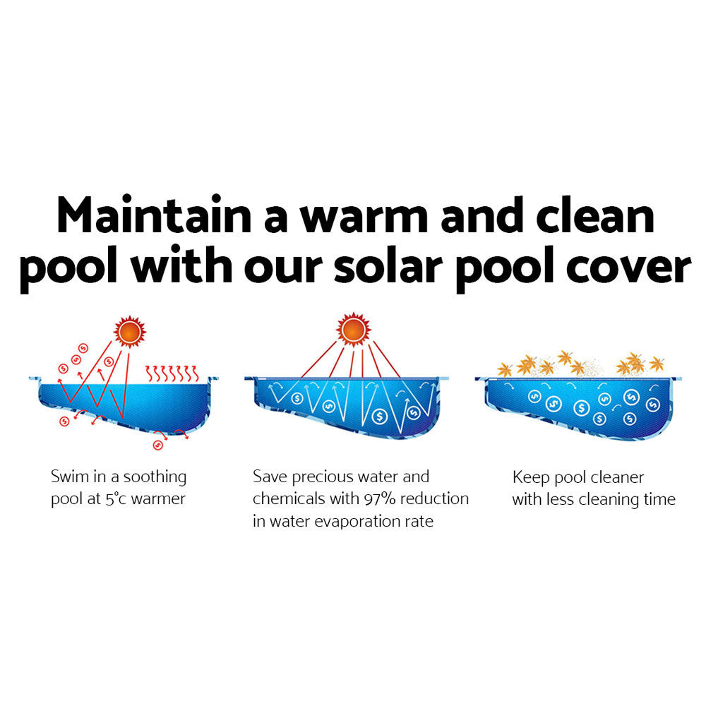 8M X 4.2M Solar Swimming Pool Cover 400 Micron Outdoor Bubble Blanket - image6