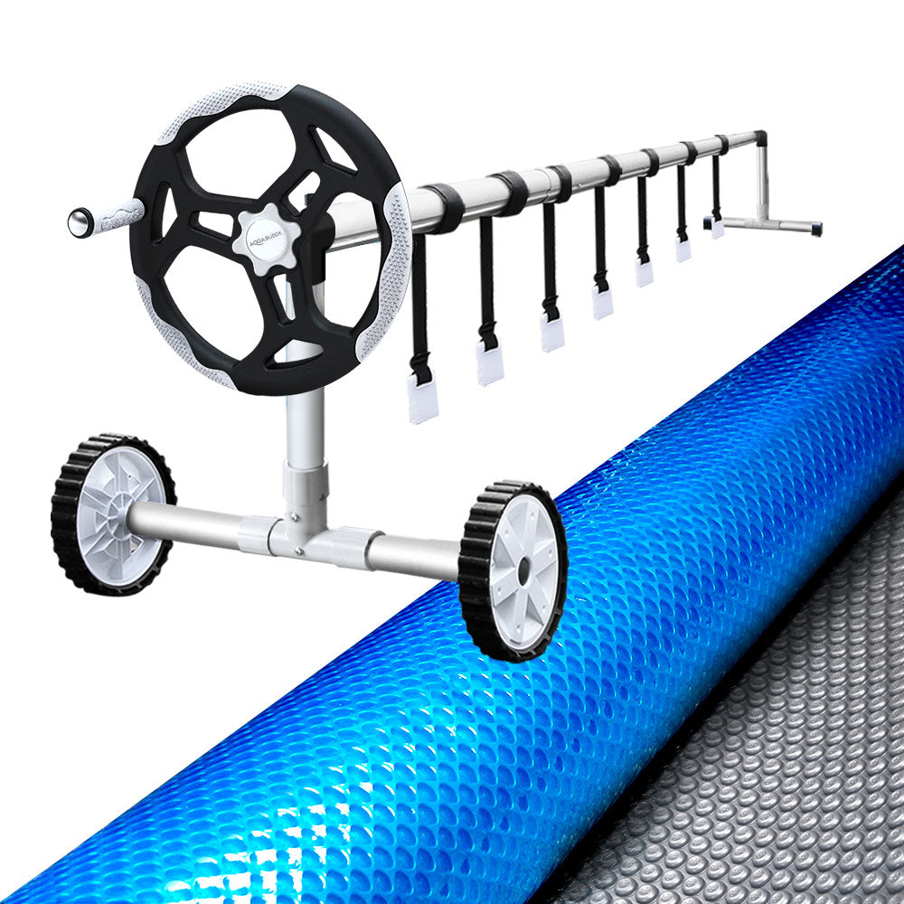 Aquabuddy 8.5x4.2m Swimming Pool Cover Roller Solar Blanket Bubble Heater Covers - image1