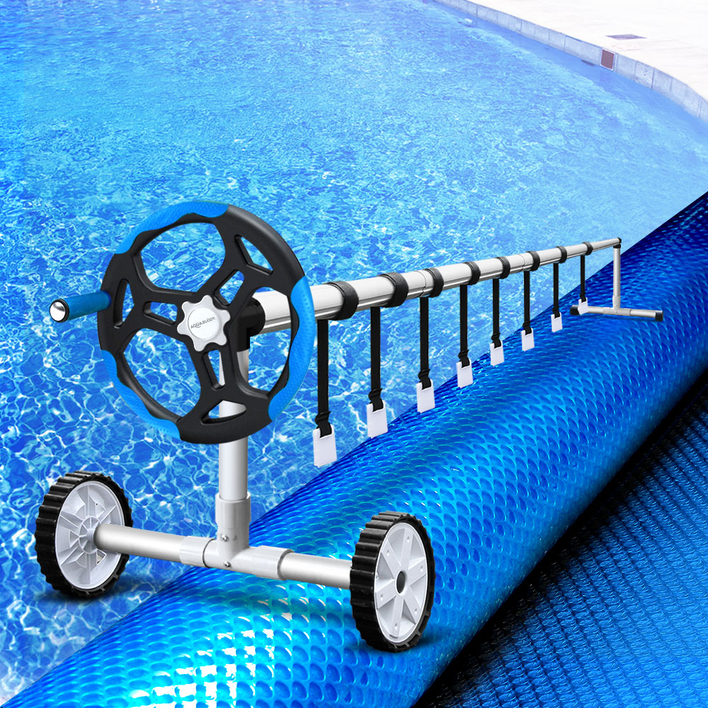 Aquabuddy Swimming Pool Cover Pools Roller Wheel Solar Blanket 500 Micron 9.5X5M - image8