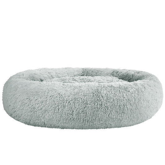 Pet Bed Dog Cat Calming Bed Extra Large 110cm Light Grey Sleeping Comfy Washable - image1