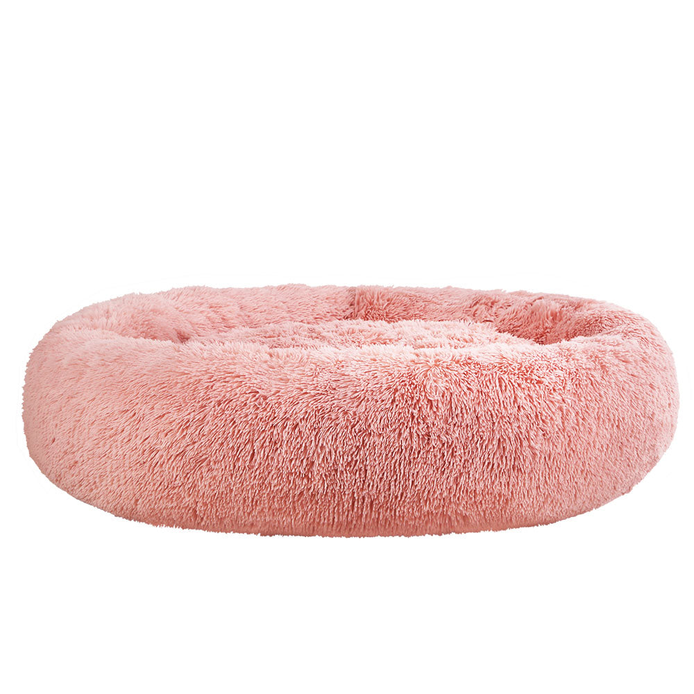 Pet Bed Dog Cat Calming Bed Extra Large 110cm Pink Sleeping Comfy Washable - image1