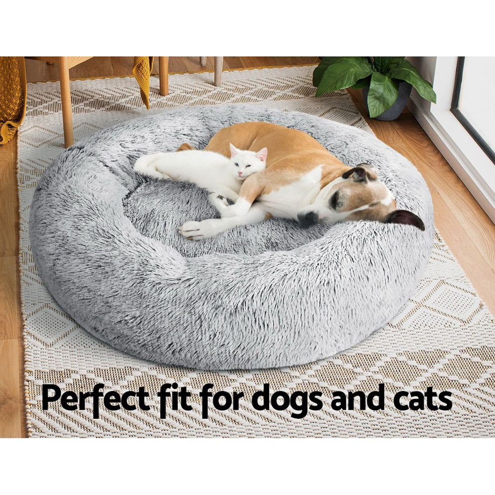 Pet Bed Dog Cat Calming Bed Large 90cm Charcoal Sleeping Comfy Cave Washable - image7