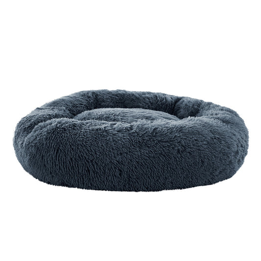 Pet Bed Dog Cat Calming Bed Large 90cm Dark Grey Sleeping Comfy Cave Washable - image1