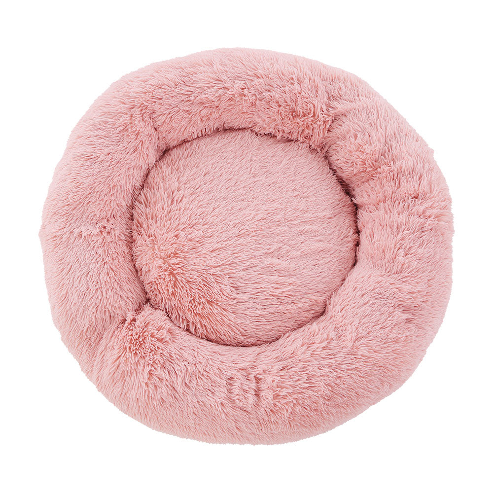 Pet Bed Dog Cat Calming Bed Large 90cm Pink Sleeping Comfy Cave Washable - image3