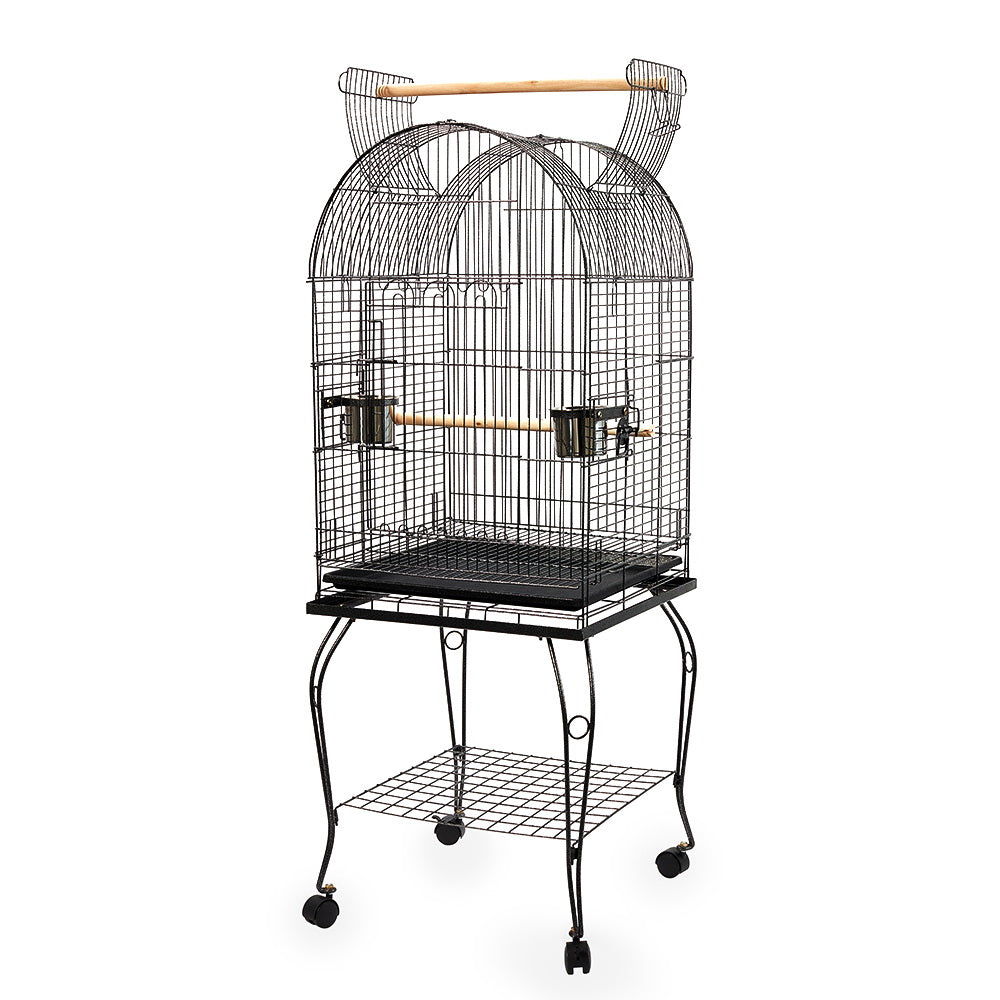 Large Bird Cage with Perch - Black - image1