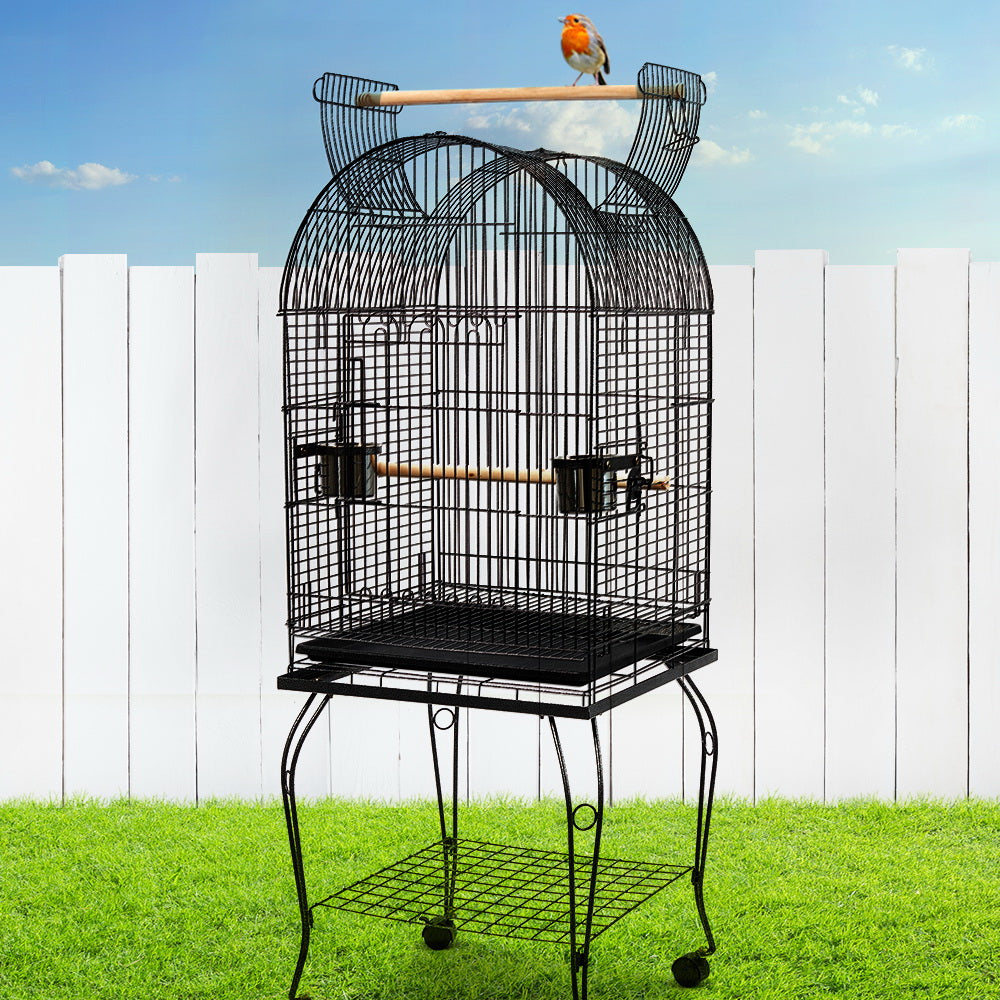Large Bird Cage with Perch - Black - image7