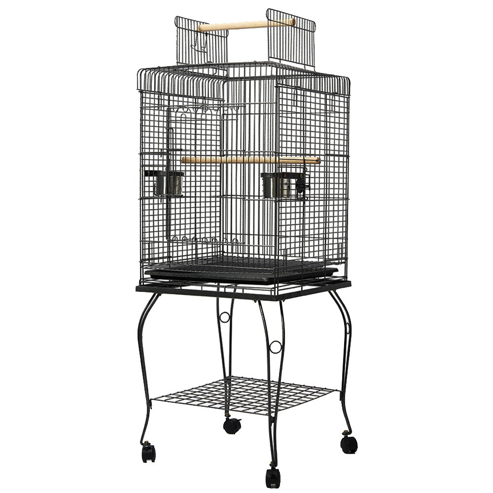 Large Bird Cage with Perch - Black - image1