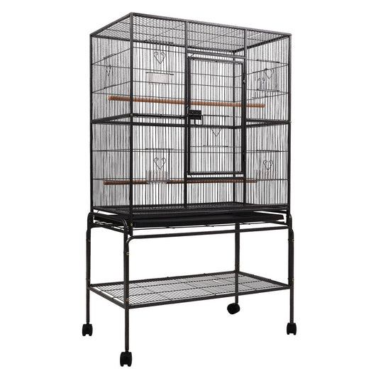 Bird Cage Pet Cages Aviary 137CM Large Travel Stand Budgie Parrot Toys - image1