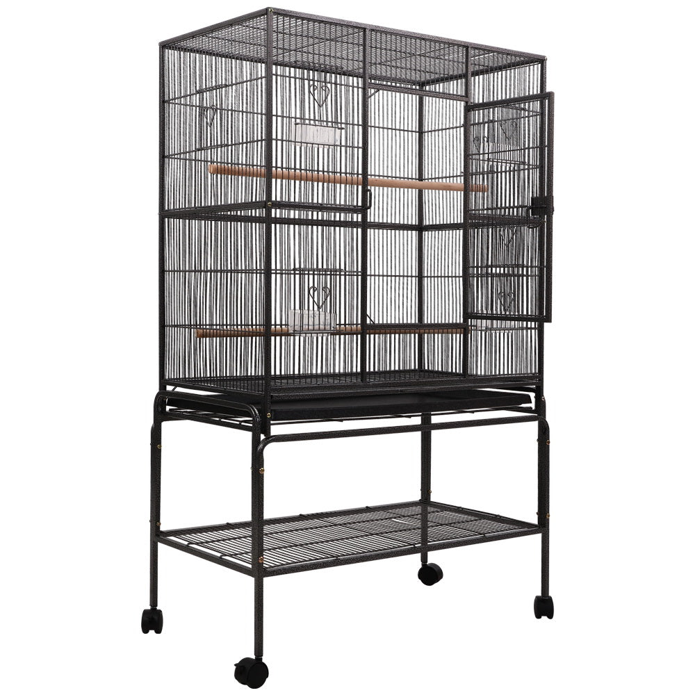 Bird Cage Pet Cages Aviary 137CM Large Travel Stand Budgie Parrot Toys - image3