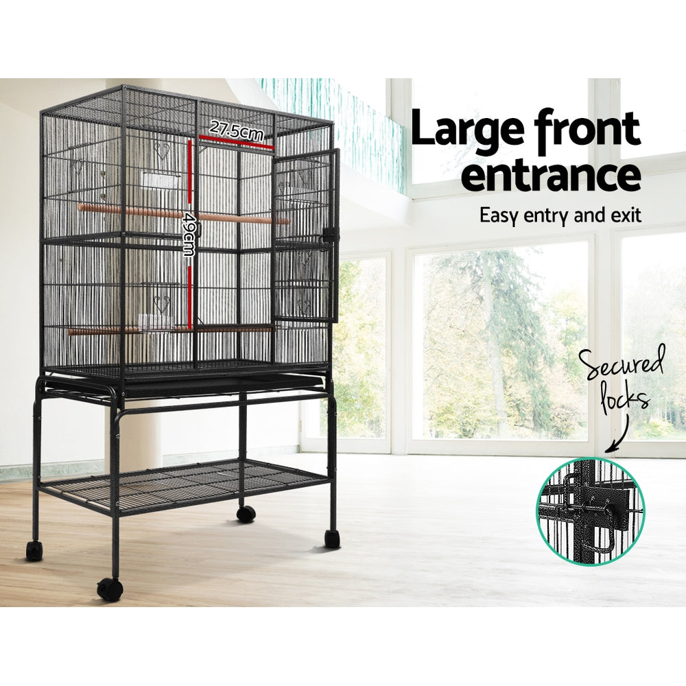 Bird Cage Pet Cages Aviary 137CM Large Travel Stand Budgie Parrot Toys - image4