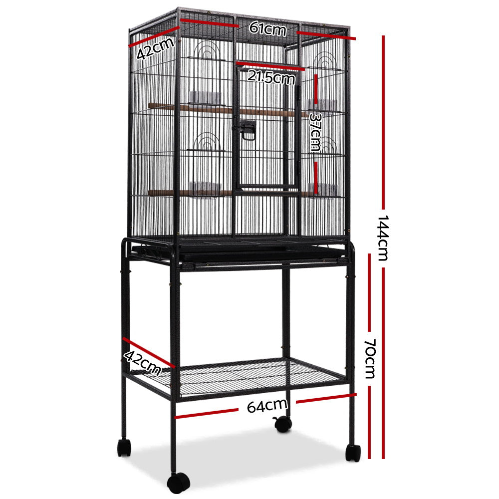 Bird Cage Pet Cages Aviary 144CM Large Travel Stand Budgie Parrot Toys - image2
