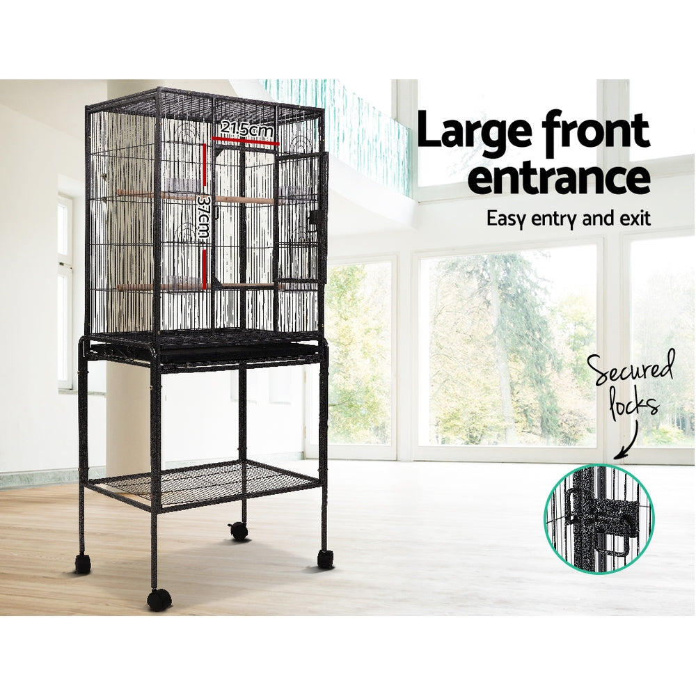 Bird Cage Pet Cages Aviary 144CM Large Travel Stand Budgie Parrot Toys - image4