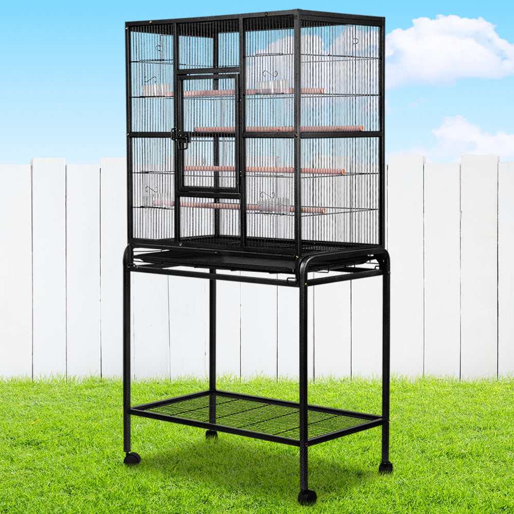 Bird Cage Pet Cages Aviary 144CM Large Travel Stand Budgie Parrot Toys - image7
