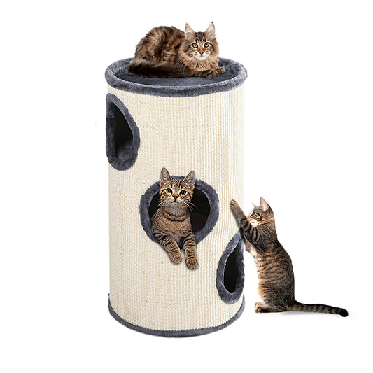 Cat Tree 70cm Trees Scratching Post Scratcher Tower Condo House Furniture Wood - image1