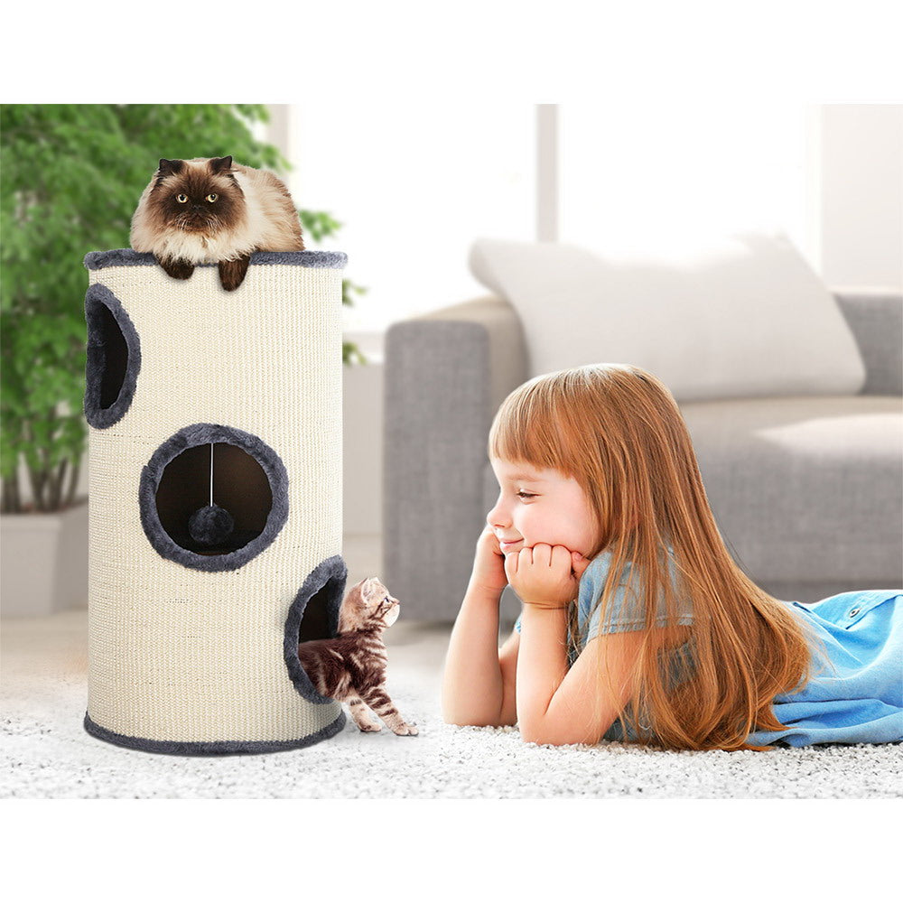 Cat Tree 70cm Trees Scratching Post Scratcher Tower Condo House Furniture Wood - image6