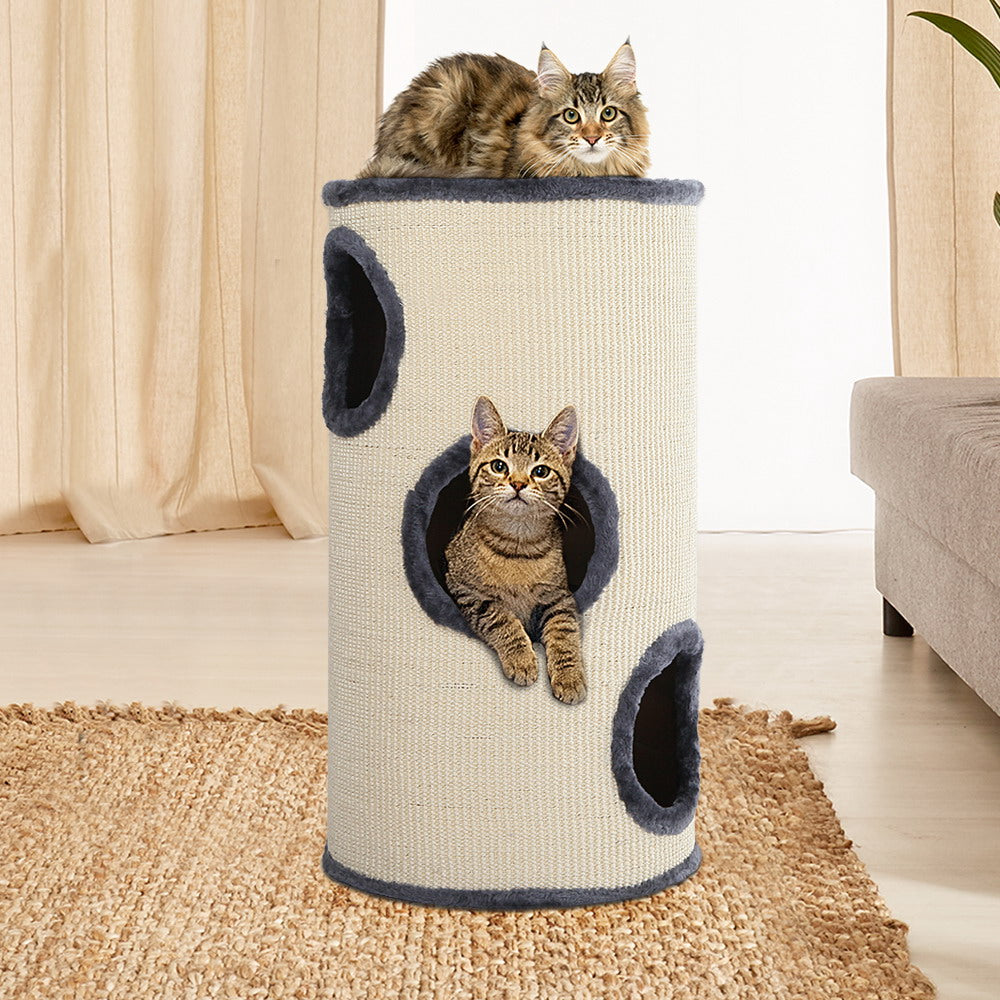 Cat Tree 70cm Trees Scratching Post Scratcher Tower Condo House Furniture Wood - image7