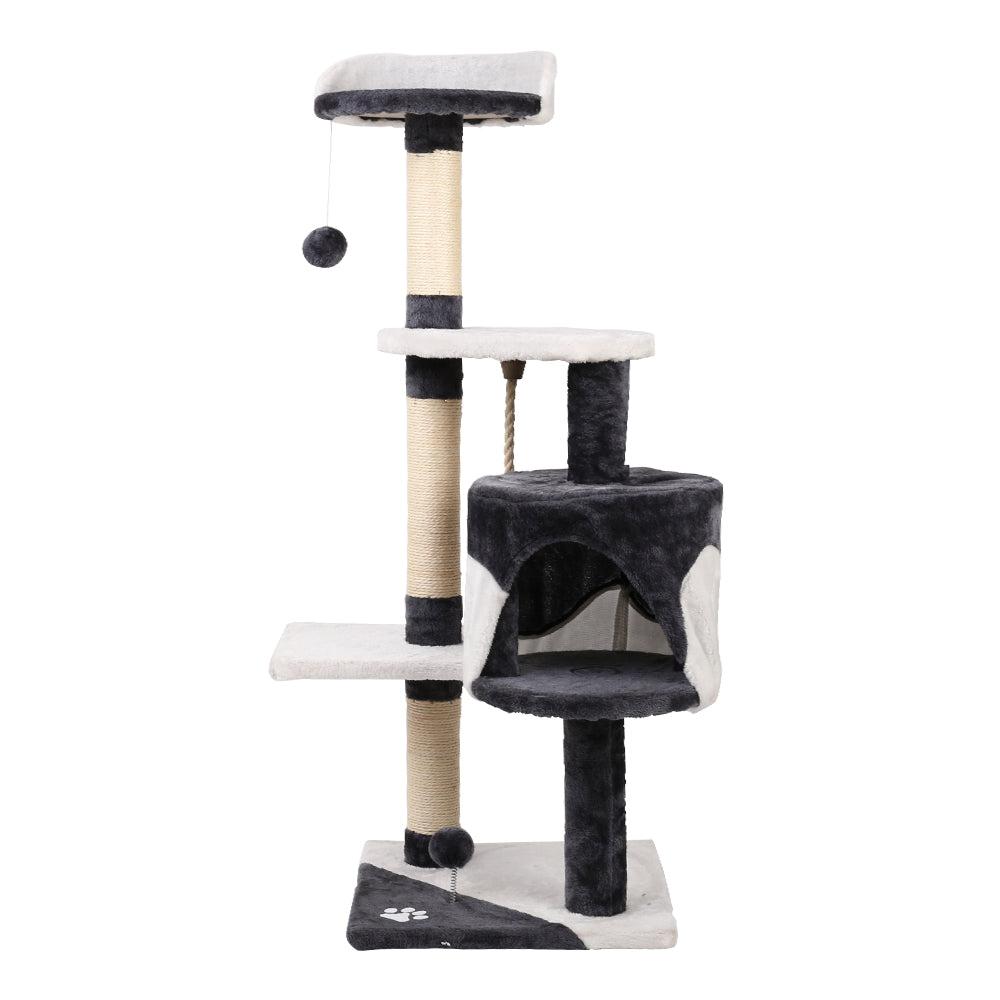 Cat Tree 112cm Trees Scratching Post Scratcher Tower Condo House Furniture Wood - image3