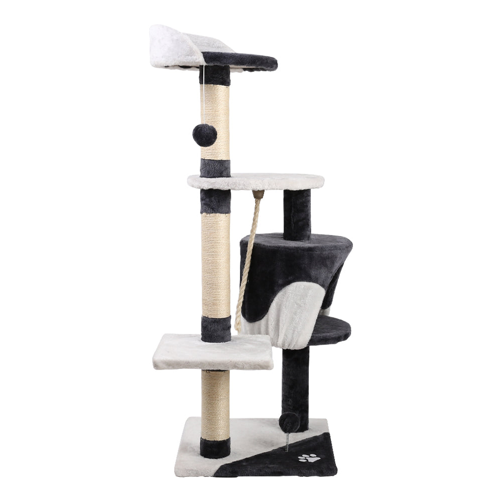 Cat Tree 112cm Trees Scratching Post Scratcher Tower Condo House Furniture Wood - image4