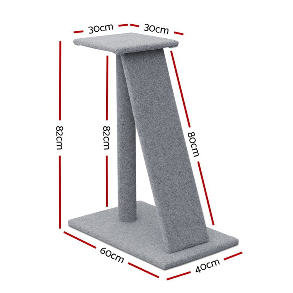 Cat Tree 82cm Trees Scratching Post Scratcher Tower Condo House Furniture Wood Slide - image2