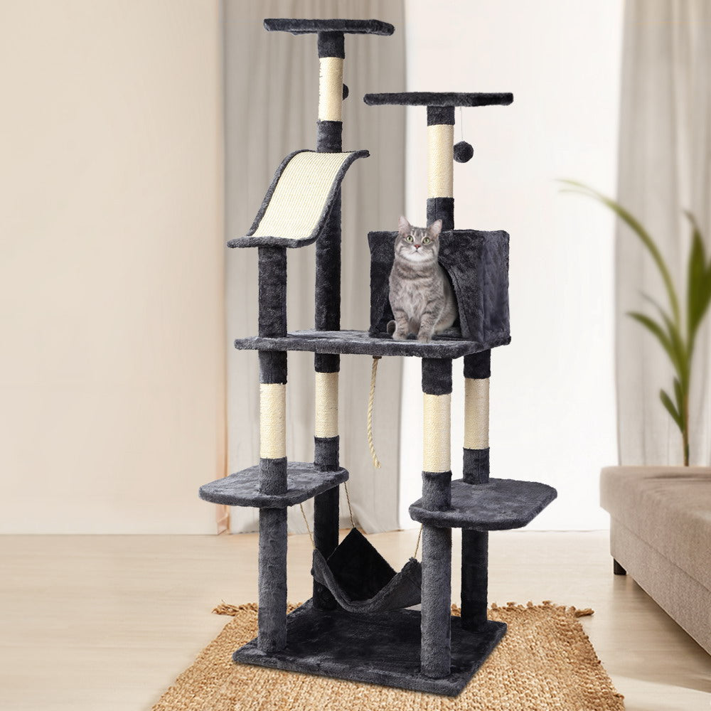 Cat Tree 171cm Trees Scratching Post Scratcher Tower Condo House Furniture Wood - image7