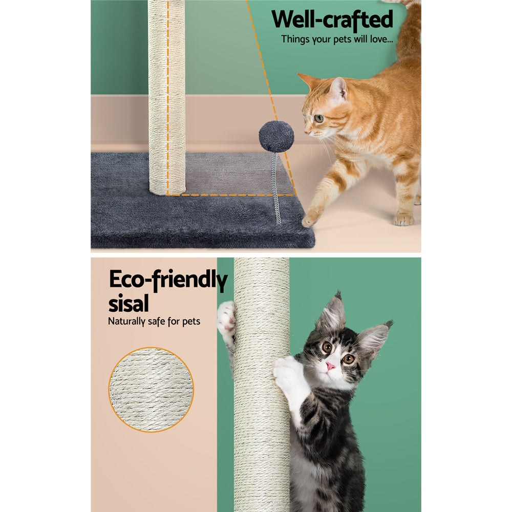 Cat Tree Scratching Post Scratcher Tower Condo House Hanging toys Grey 105cm - image6