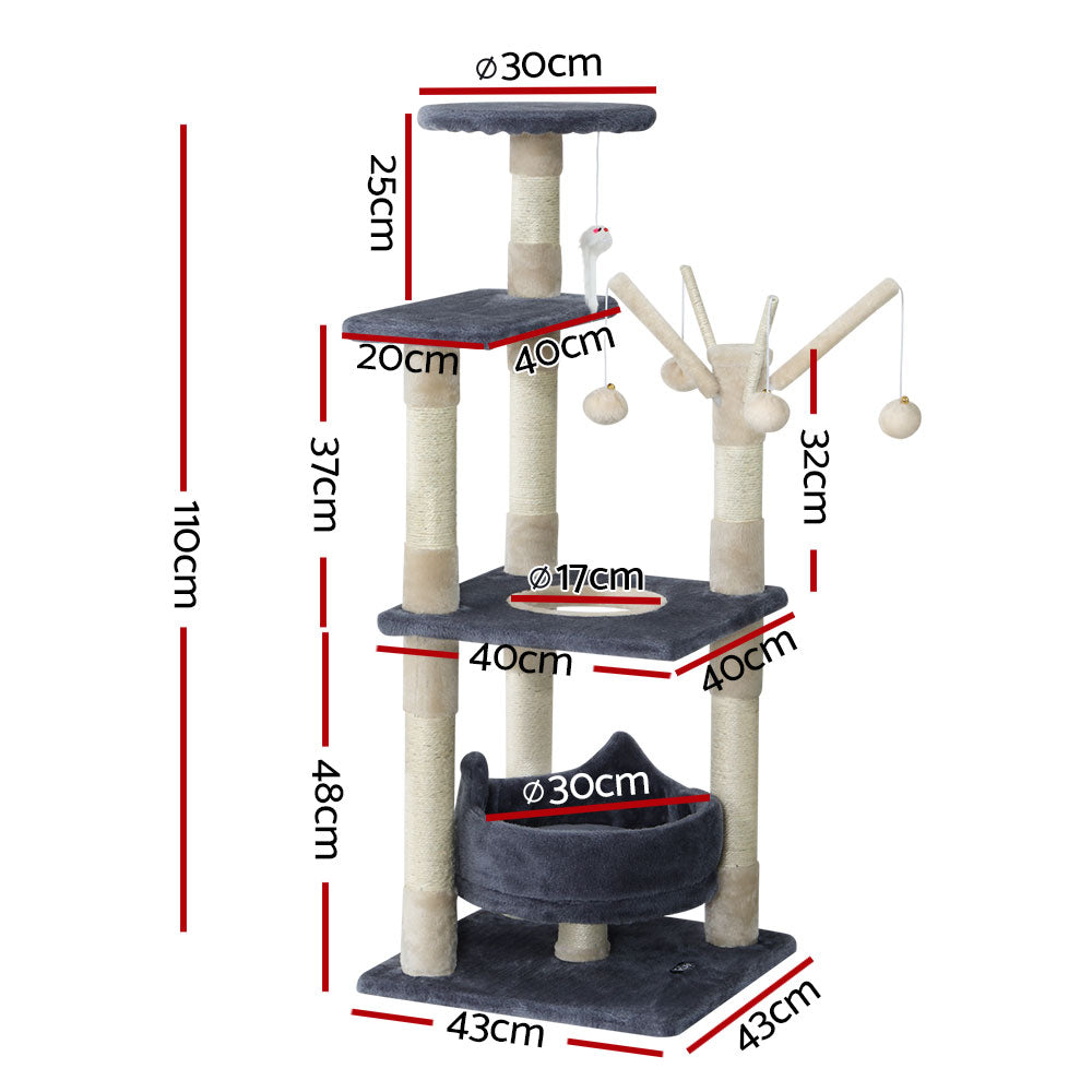 Cat Tree Scratching Post Scratcher Cat Tree Tower Condo House toys 110cm - image2