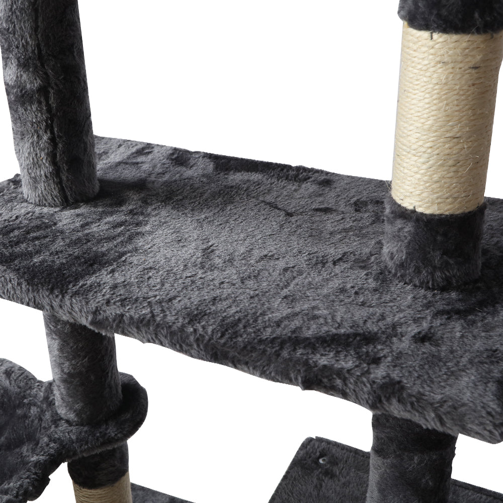 Cat Tree 140cm Trees Scratching Post Scratcher Tower Condo House Furniture Wood - image8